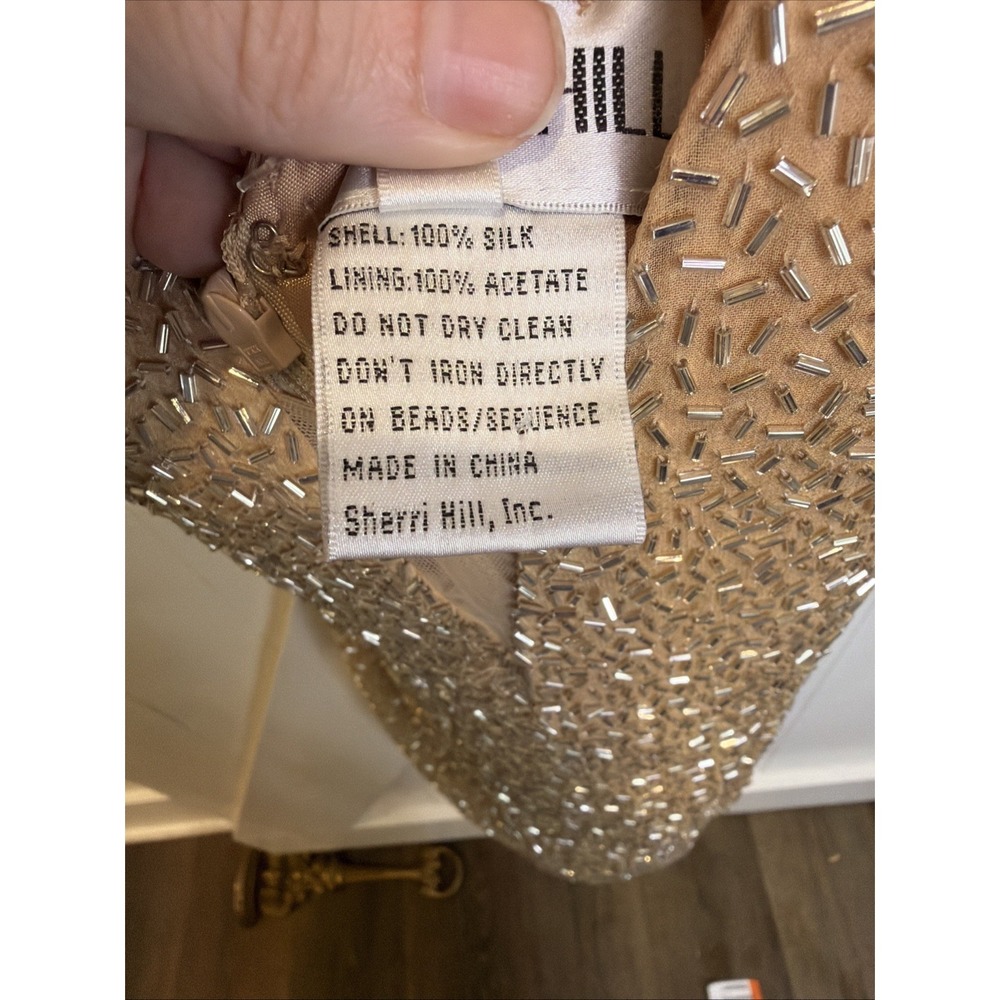 Sherri  Hill dress Bugle Beaded Size 4 NWT Nude Short Mini Sexy Party Cruise - Picture 11 of 15
